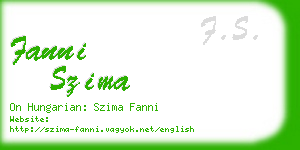 fanni szima business card